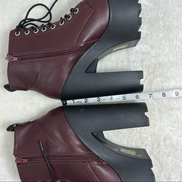 Platform combat style boots vegan leather in cordoba. - Picture 8 of 11